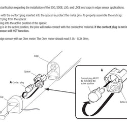 LiftMaster S50E Monitored Small Profile Edge End Caps Kit